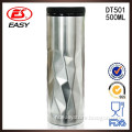 DT501 Special shape 500ml double wall outer stainless steel inner plastic mug with cap